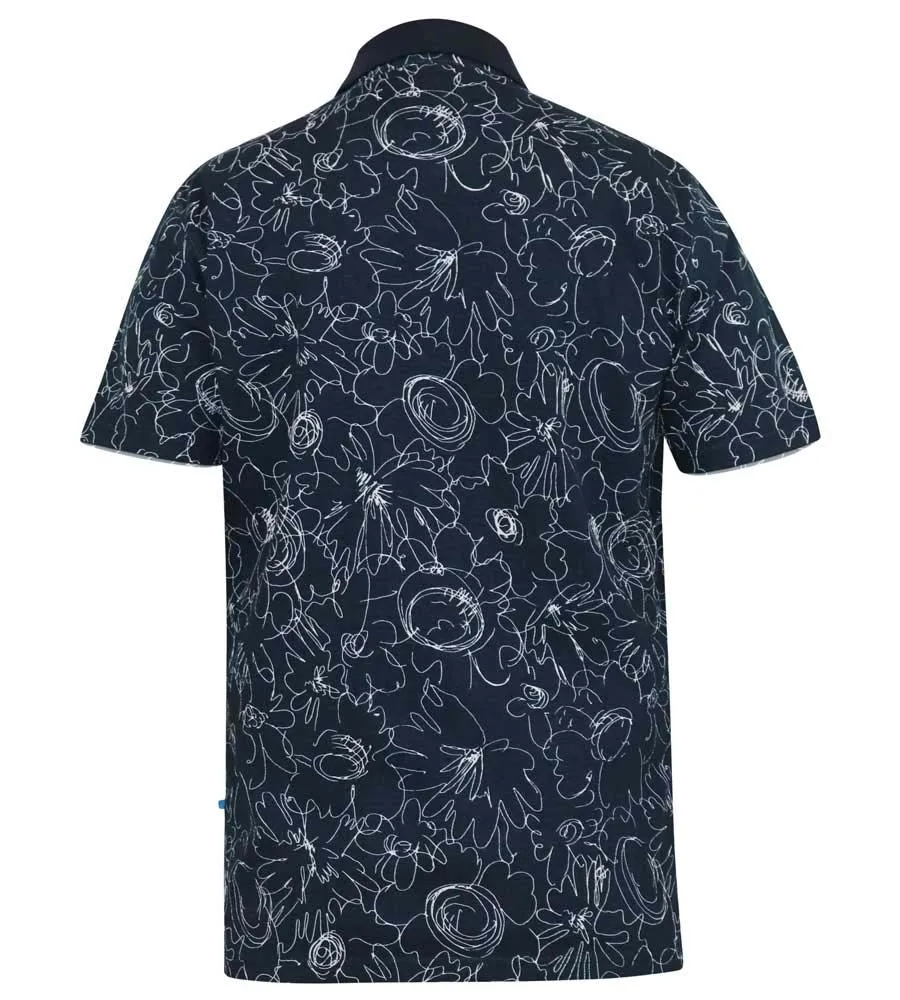 Mens Pique Polo Shirt Featuring Abstract Print Design (ROLAND)